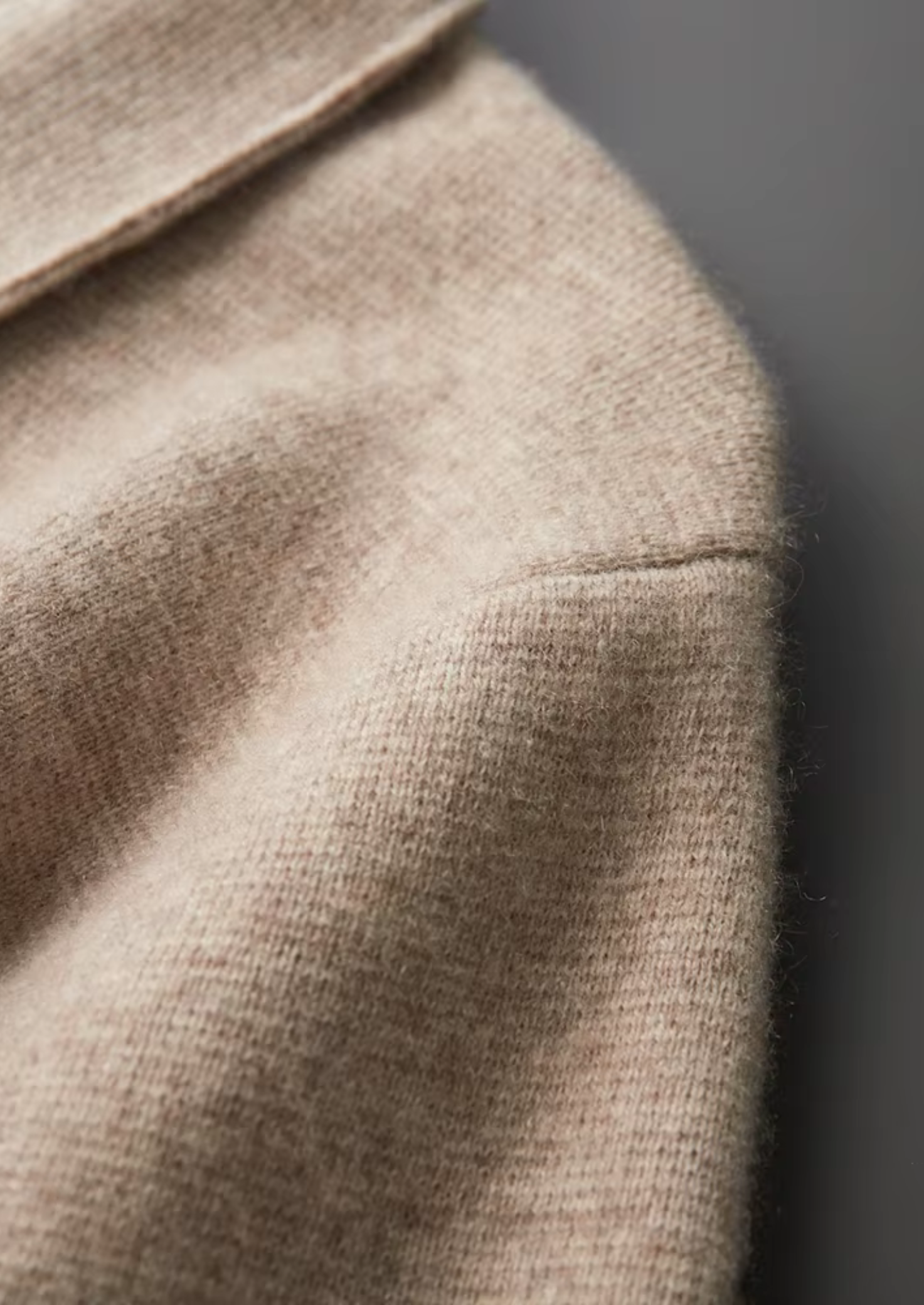 Extra-Fine Merino Wool Zipped Polo Knit Jacket