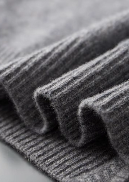 Merino Knit Cardigan with Zipper and Two-Tone Design